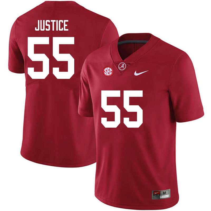 Men #55 Kevin Justice Alabama Crimson Tide College Football Jerseys Sale-Crimson